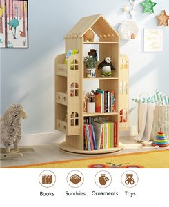 Kệ sách xoay 360 hiển thị tầng đứng kệ sách lưu trữ giá trẻ em kệ sách - Product Image 4