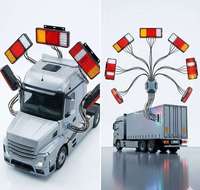 Feu arrière de camion 59 LED 320 mm 12V 24V avec éclairage de plaque d'immatriculation et base en fer pour camions ISUZU NHR NKR NPR