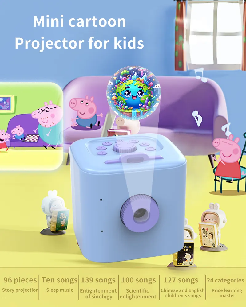 赤ちゃんの睡眠学習ストーリー夢のマシン教育会話おもちゃのための新しいデザインの最高のストーリータイムミニキッズストーリープロジェクター