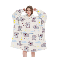 Couverture à capuche personnalisée imprimée taille unique confortable et chaude surdimensionnée avec poche pour animaux de compagnie