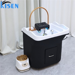 KISEN 2025 Nouveau design de bac de lavage portable pour salon de coiffure et de beauté, mobilier de barbier, lavabo de shampoing - Product Image 1
