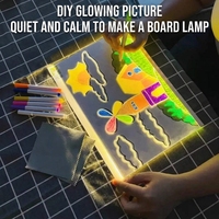 Tableau de Dessin Fluorescent Lumineux DIY, Tableau d'Affichage Acrylique Interactif, Tableau de Mémorisation et d'Effacement, Lumières de Nuit Décoratives