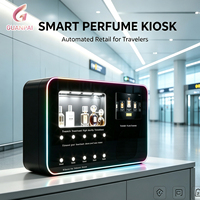 Distributeur automatique de parfum spécialisé avec écran tactile, paiement par pièces, fonctionnement autonome, WiFi commercial et code QR
