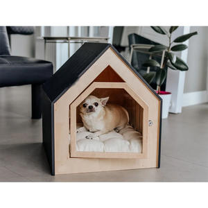 Kandang hewan peliharaan Universal, rumah hewan peliharaan kayu <span class=keywords><strong>Modern</strong></span> multifungsi dengan pintu untuk hewan kecil desain paket datar untuk ruang tamu - Product Image 5