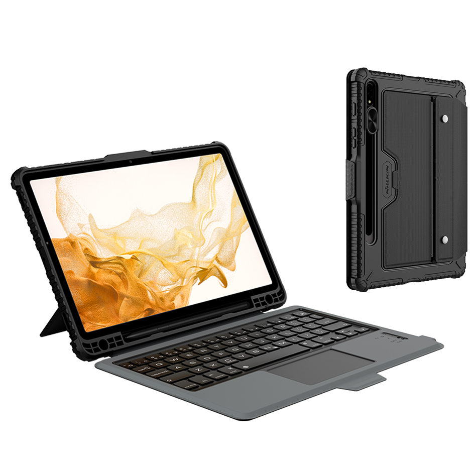 Nillkin съемный чехол для клавиатуры Защита камеры беспроводной Bluetooth с тачпадом держатель для карандашей ударопрочный для Samsung Tab S8/S8 +