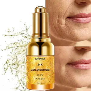 Firming Skin Brighten Facial Serum Cosmetic Whitening Private Label Anti Wrinkle Gold Face Serum