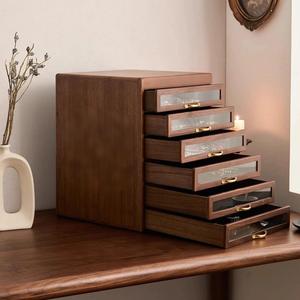 ตู้เก็บเครื่องประดับหกชั้น ทำจากไม้วอลนัทสีดำอเมริกาเหนือ สำหรับใช้ภายในอาคาร เหมาะสำหรับผู้ใหญ่ - Product Image 2