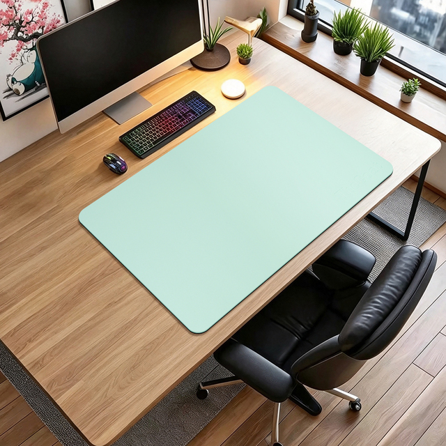 XXL PU Leather Desk Mouse Pad Large Size Waterproof Anti-Slip Desk Protector Mat Custom Logo&Size for Business Corporate Gift