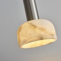 Lampe suspendue cylindrique noire moderne en gros avec abat-jour en albâtre, style nordique minimaliste, Lampe suspendue en albâtre