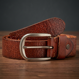 Luxury Steel Square Buckle 3D Design 2 Inch Premium Quality Real Buffalo Leather Vintage <b>Reversible</b> Waterproof Lightweight <b>Belt</b> - Product Image 1