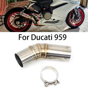 Terminale di Scarico Slip-On per <span class=keywords><strong>Ducati</strong></span> 959 Panigale, Tubo di Collegamento Centrale da 60mm, Silenziatore in Acciaio Inox - Product Image 5