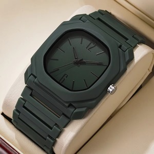 Montres pour hommes, quartz, boîtier en plastique, bracelet, cadran octogonal, minimaliste, légère, montre pour étudiants, vente en gros en Europe - Product Image 1