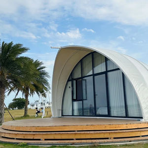 <span class=keywords><strong>Tente</strong></span> de luxe moderne en forme de coquille, unité d'hôtel de glamping avec salle de bain complète - Product Image 6