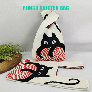 Bolso <span class=keywords><strong>de</strong></span> Mano Tejido a Crochet, Diseño <span class=keywords><strong>de</strong></span> Nudos Pequeños, Tejido Suave, Moderno, Portátil, para Regalos Promocionales o <span class=keywords><strong>de</strong></span> Boda - Product Image 3