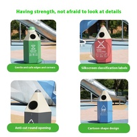 Poubelle à papier à ouverture supérieure en acier inoxydable carrée, créative, avec pavé tactile, pour l'école, la maternelle, les zones panoramiques, les parcs d'attractions