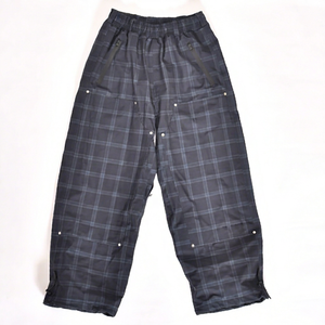 Pantalones de Nieve Impermeables Unisex con Aislamiento, Diseño a Cuadros Grises, Estampado por Sublimación, Bolsillos con Cremallera y Ventilación - Product Image 1
