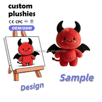 Jouets en peluche d'Halloween, adorables animaux rouges effrayants, poupées en peluche de vampire et de diable, décorations douces, cadeaux pour enfants