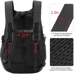 กระเป๋าเป้สะพายหลังสำหรับใส่หมวกกันน็อคมอเตอร์ไซค์ ILM สีดำ รุ่น Unisex สำหรับผู้ใหญ่ ความจุ 16 ลิตร กันน้ำ น้ำหนักเบา พร้อมแถบสะท้อนแสง รุ่น <span class=keywords><strong>MB01</strong></span> - Product Image 4