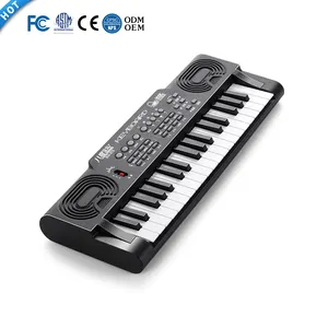 Teclado musical para crianças, mini instrumento musical eletrônico com 37 teclas, teclado musical portátil