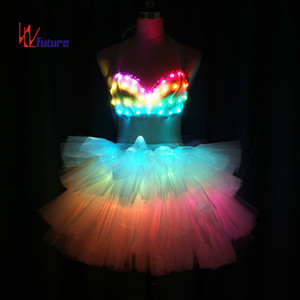 Popolare LED luminoso esotico Dancewear Pole Dancewear Lingerie Sexy spogliarellista abiti 1 pezzo <span class=keywords><strong>bianco</strong></span> per le donne adulti T/T - Product Image 6
