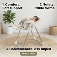 Chaise haute bébé réglable en hauteur, multifonctionnelle, portable, durable, pour la salle à manger, la cuisine, pliable, en plastique, pour l'alimentation des bébés
