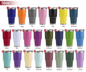 Gobelet isotherme personnalisé avec logo, 20oz 30oz, en acier inoxydable à double paroi, thermique, pour voiture, revêtement poudré, avec paille - Product Image 3
