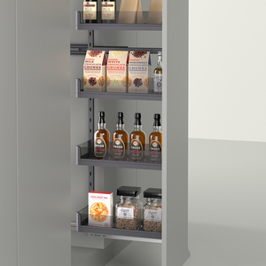 Cesta extraíble alta de diseño moderno, armario de cocina para almacenamiento de aperitivos en hoteles, estante extraíble lateral alto y profundo junto a la nevera - Product Image 6