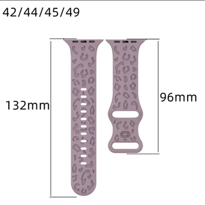 Compatible con Apple Watch: Correa de silicona para Apple Watch S9 Ultra, <span class=keywords><strong>banda</strong></span> de reloj con estampado de leopardo de color sólido grabada con láser - Product Image 2