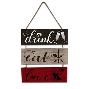 Decorazione appesa a parete in legno, casa soggiorno <span class=keywords><strong>cucina</strong></span> oggetti decorazione bagno citazioni di ispirazione parole Art Picture Print/ - Product Image 4