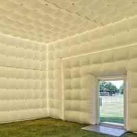 Tente cubique gonflable pour extérieur, géante blanche avec éclairage led, tente cubique gonflable pour événements en plein air