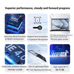 2025 สำหรับแล็ปท็อป <span class=keywords><strong>Expertbook</strong></span> B5 Intel Core Ultra5 16GB DDR5 1TB SSD หน้าจอ 14/16 นิ้ว อัตราส่วน 16:10 คีย์บอร์ดภาษาอังกฤษ Windows 11 Home - Product Image 2