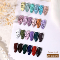 Kit de vernis gel craquelé UV/LED de marque propre, sans HEMA, haute pigmentation, logo personnalisé, 15 ml