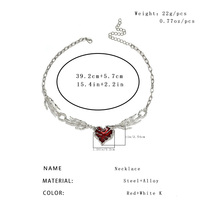Colliers assortis Y2K Bohème Esthétique avec pendentif Cœur et Chaîne Étoile pour Couples Amoureux Gothique Rose Noir – Vente en Gros