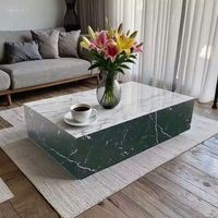 Haute qualité Design contemporain 3D autocollant MDF Table basse Vintage Table d'appoint pour salon prix de gros meubles de maison