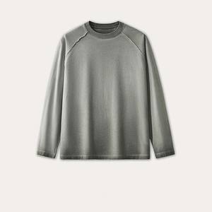 Camiseta con serigrafía personalizada, camiseta sin mangas larga con lavado ácido Vintage de piedra desgastada de algodón para hombre - Product Image 3