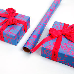 Wholesale 80g Fluorescent Blue Glossy <b>Paper</b> Neon Glow Prints <b>Wrapping</b> <b>Paper</b> <b>Roll</b> - Product Image 2