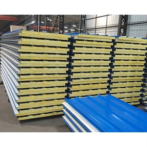 Aislamiento <span class=keywords><strong>Térmico</strong></span> de Alta Calidad para Techos Metálicos, Paneles Sándwich de Lana de Roca de Acero de 50 mm/75 mm/100 mm, Resistentes al Fuego y al Agua - Product Image 4