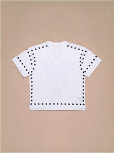 <span class=keywords><strong>T</strong></span>-shirts en gros pour impression, hommes, 100% coton, <span class=keywords><strong>blanc</strong></span>, crâne clouté, impression personnalisée, logo, transfert thermique, fabricant - Product Image 3