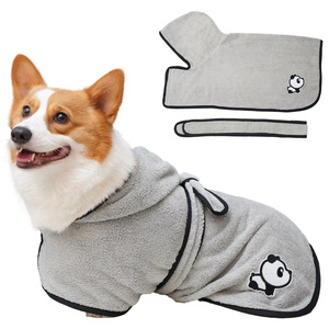 Peignoir pour animaux de compagnie en polaire corail, séchage rapide, absorbant, pour petits et grands chiens, style automne-hiver, utilisation quatre saisons - Product Image 2