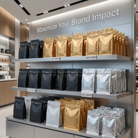 Bolsa de Café con Fondo Plano YOUYI, de Aluminio, con Válvula Unidireccional, a Prueba de Humedad, con Cierre Hermético, Apta para Alimentos, Libre de BPA