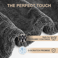 Serviette de lavage de voiture en microfibre à séchage rapide 1200gsm 1600gsm, double face, super absorbante, avec logo personnalisé