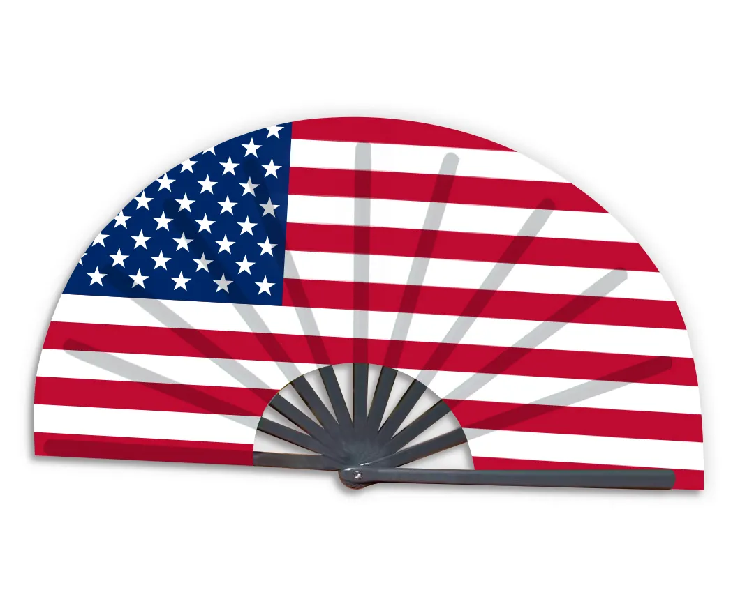 Factory Outlet United States Flag Bamboo Kong Fu Fan For Summer Sports Events
