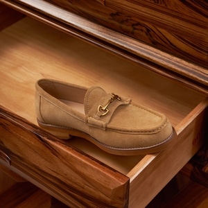 Mocassins de <span class=keywords><strong>luxe</strong></span> en daim de vache véritable pour hommes, avec boucle classique, doublure en cuir pleine fleur respirante, chaussures de conduite décontractées - Product Image 4