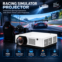 Projecteur de simulation professionnel 7500 lumens, projecteur laser 3LCD avec déplacement de l'objectif et correction géométrique