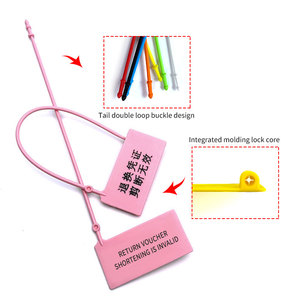 DX6-408P logo kustom nomor gratis sampel sekali pakai kustom Logo bernomor Tag Tamper bukti segel plastik untuk pengiriman gratis - Product Image 4