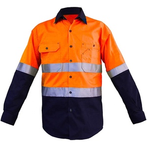 High Quality Summer <strong>Hi</strong> <strong>Vis</strong> Men's Reflective Work Wear Safety Workwear <strong>Button</strong> up Jacket - Product Image 5