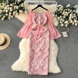 Nuova Moda <span class=keywords><strong>Abbigliamento</strong></span> Femminile all'Ingrosso, Eleganti Abiti Casual da <span class=keywords><strong>Donna</strong></span>, Vestiti <span class=keywords><strong>Retrò</strong></span> a Maniche Lunghe - Product Image 1