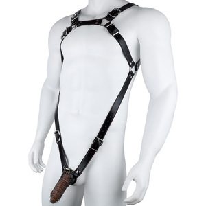 Jaula de castidad masculina de malla negra S/M/L/XL/XXL con cierre de acero inoxidable y cinturón de cuero, juguetes sexuales BDSM para hombres mayores de 18 años, bondage para pene. - Product Image 4