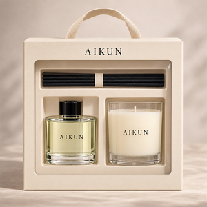 Coffret Cadeau Diffuseur de Parfum Aikun en Verre Transparent avec Bâtonnets en Fibre Noire, Personnalisation de Marque pour Hôtels et Accueils - Product Image 1