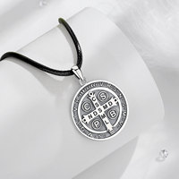 Collier pendentif Merryshine personnalisé en argent sterling, style vintage chrétien, avec l'archange Saint Michel